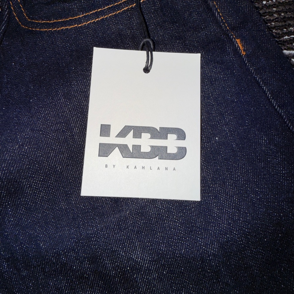 KBB by Kahlana Barrel Leg Jeans Womens 12 NEW Dark Indigo High Rise - Picture 2 of 11